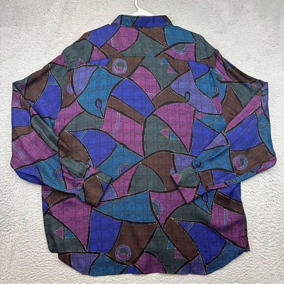 Mondo‎ Di Marco Shirt Mens 1X Big Colorful Abstract Disco Funky Rayon Italy NEW - Picture 5 of 16